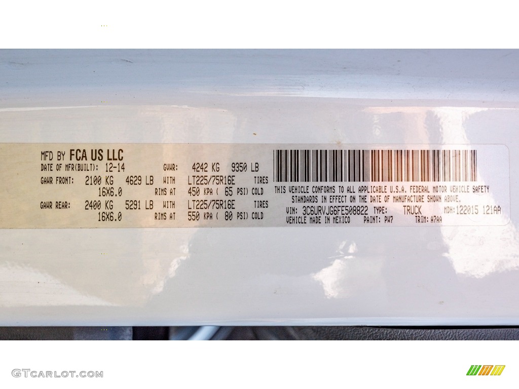 2015 ProMaster Color Code PW7 for Bright White Photo #145167455