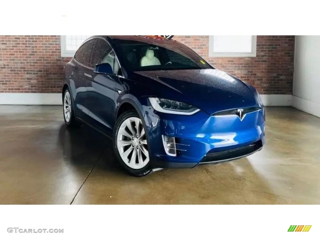 2020 Model X Long Range - Deep Blue Metallic / Cream photo #1