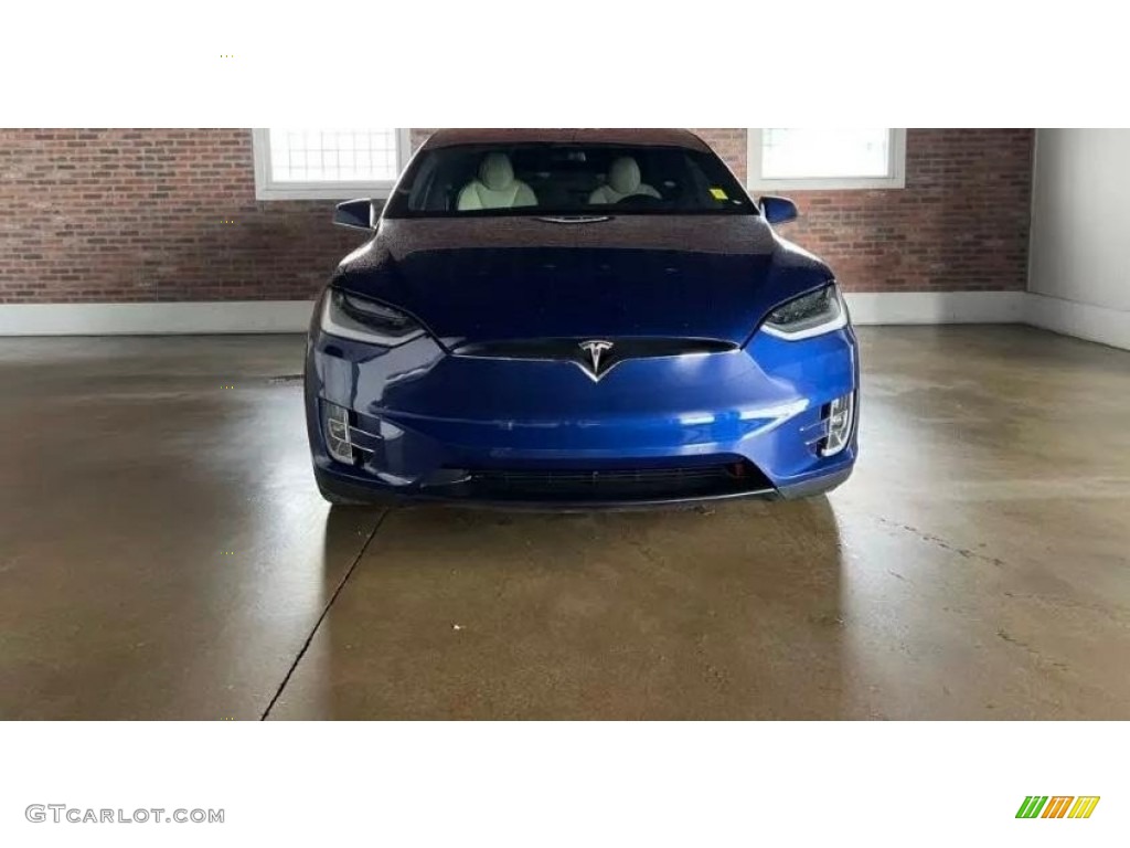 2020 Model X Long Range - Deep Blue Metallic / Cream photo #2
