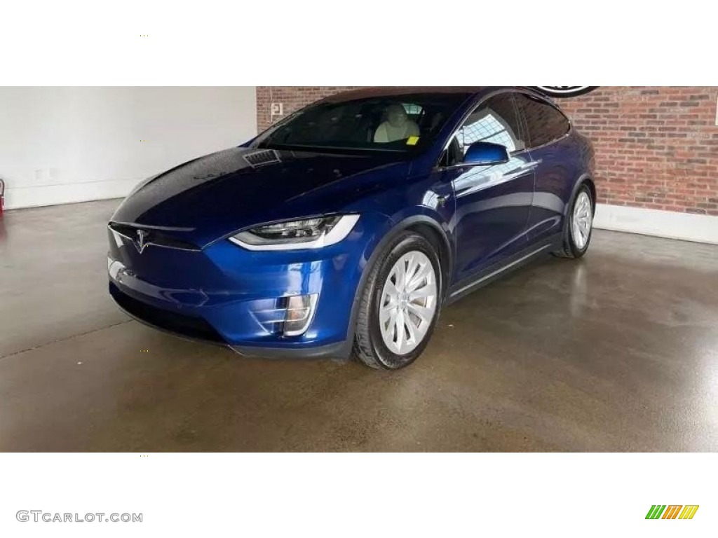 2020 Model X Long Range - Deep Blue Metallic / Cream photo #3