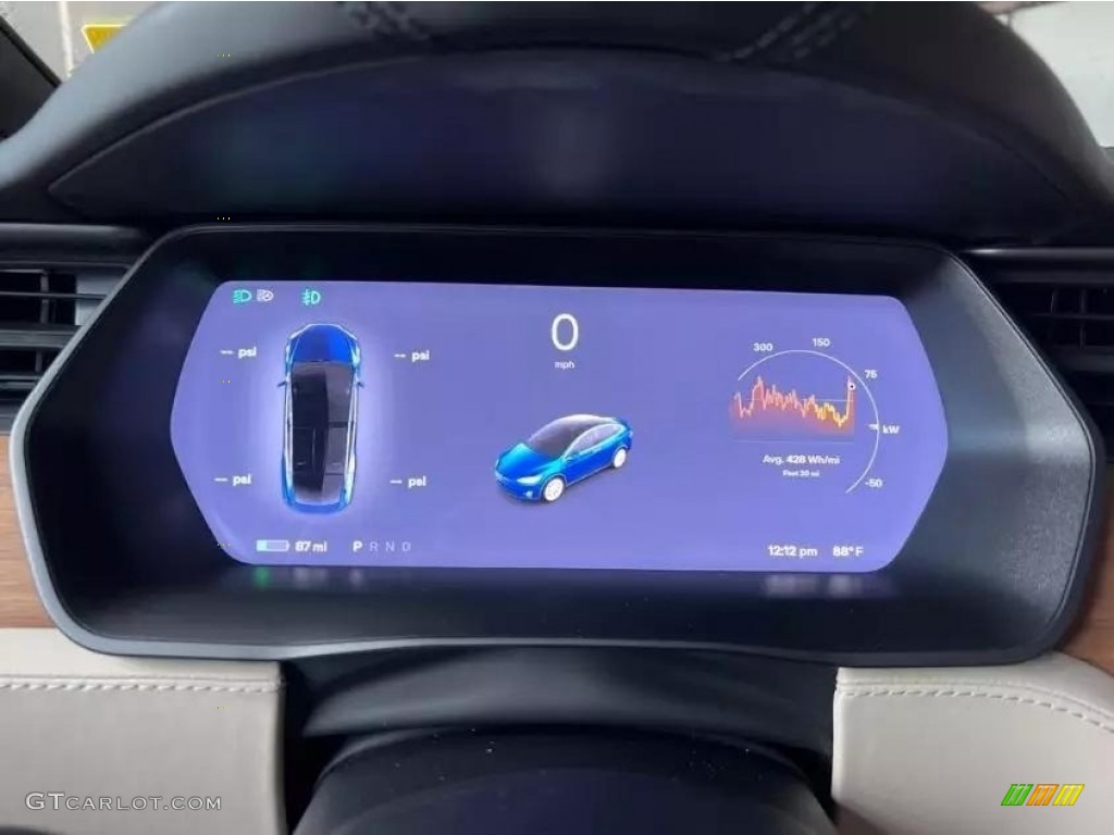 2020 Model X Long Range - Deep Blue Metallic / Cream photo #9