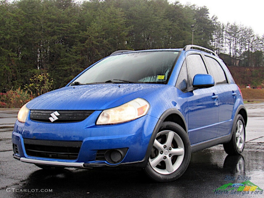 2007 SX4 Convenience AWD - Techno Blue Metallic / Black photo #1