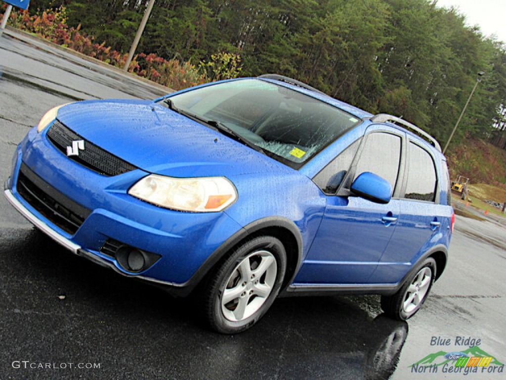 2007 SX4 Convenience AWD - Techno Blue Metallic / Black photo #18