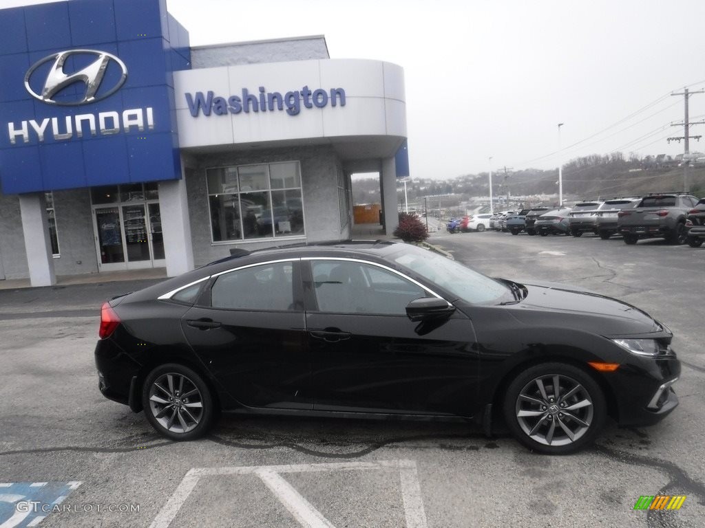 2020 Civic EX Sedan - Crystal Black Pearl / Black photo #2