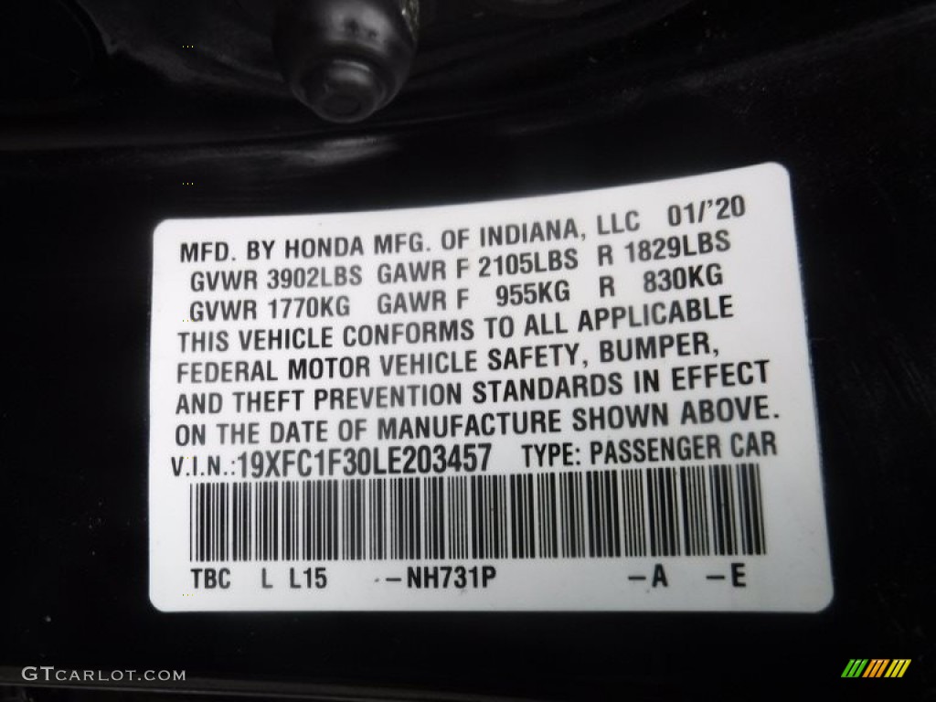 2020 Civic EX Sedan - Crystal Black Pearl / Black photo #27