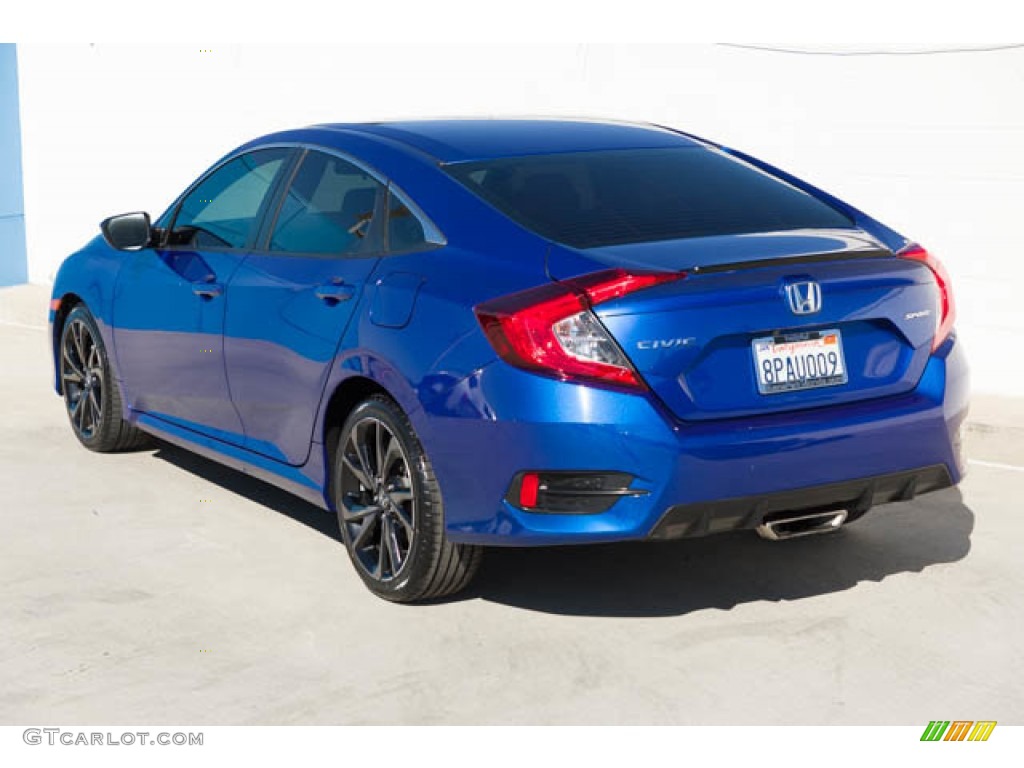 2019 Civic Sport Sedan - Agean Blue Metallic / Black photo #2