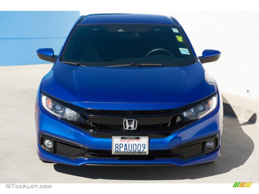 2019 Civic Sport Sedan - Agean Blue Metallic / Black photo #7