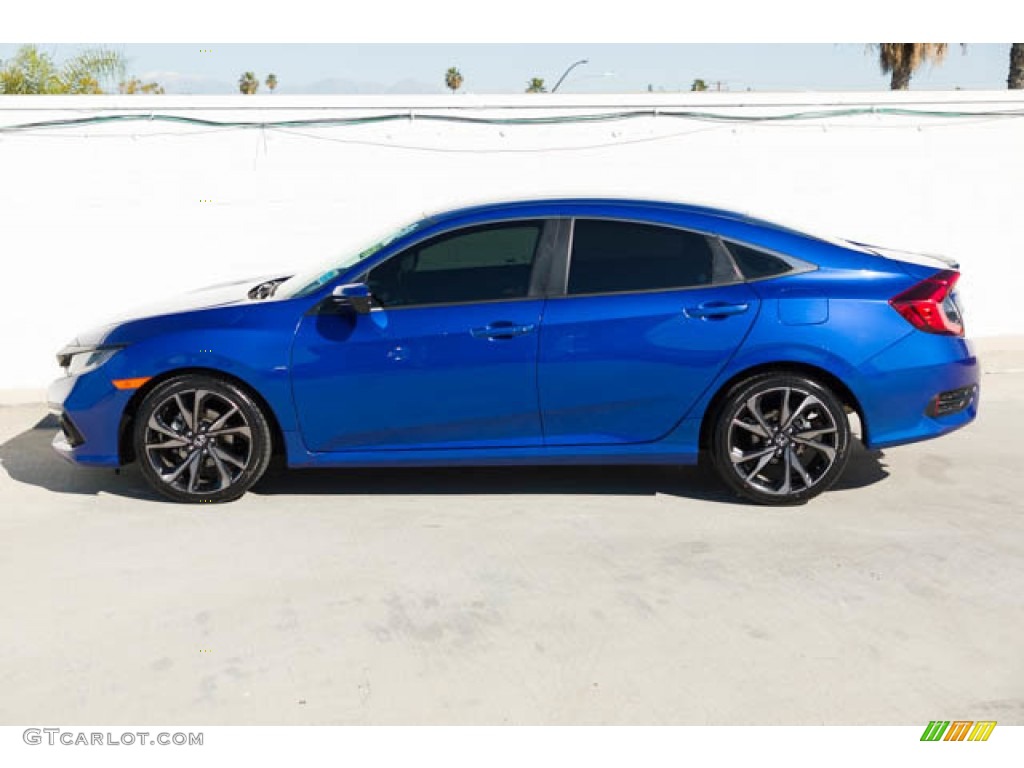 2019 Civic Sport Sedan - Agean Blue Metallic / Black photo #8