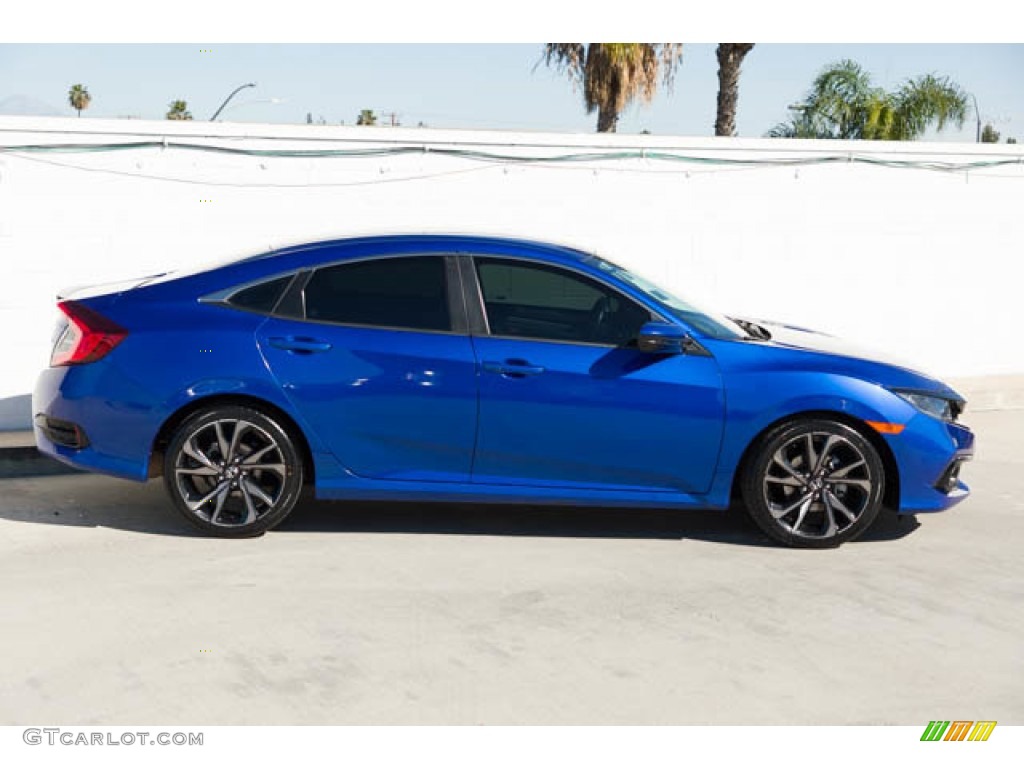 2019 Civic Sport Sedan - Agean Blue Metallic / Black photo #12