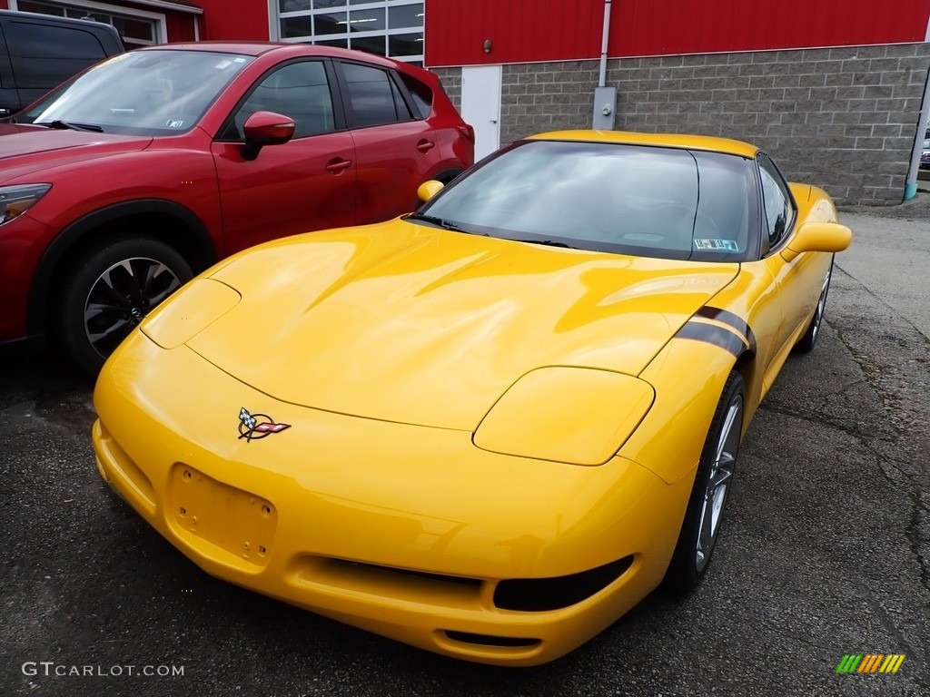 2002 Corvette Coupe - Millenium Yellow / Black photo #1