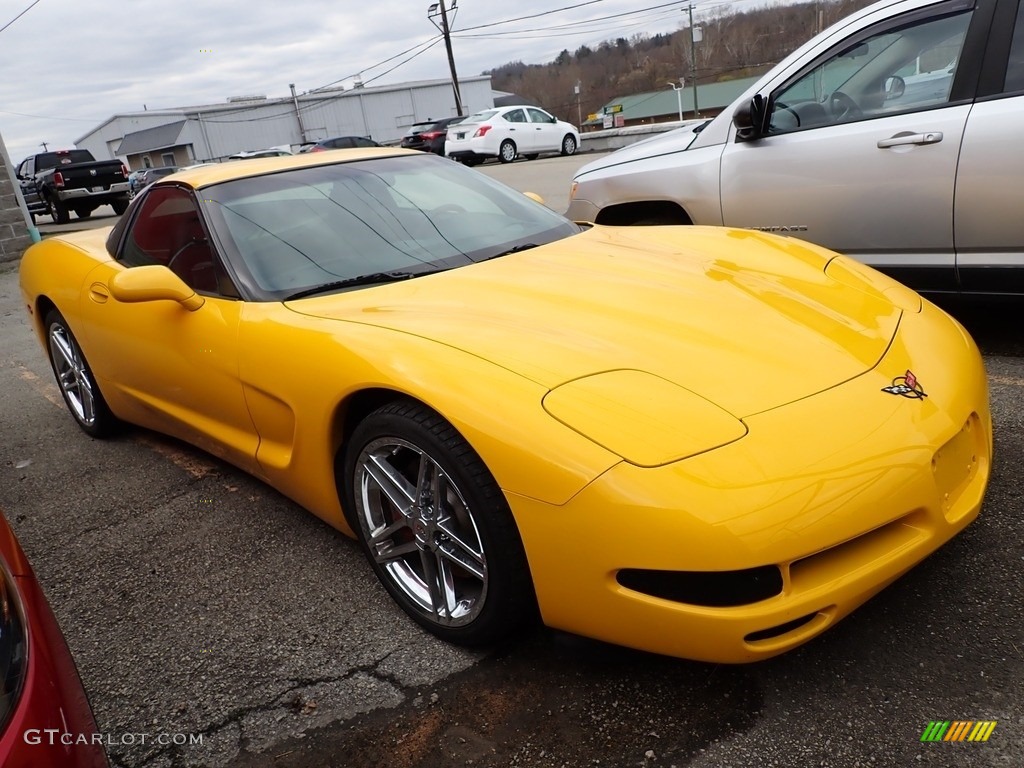 2002 Corvette Coupe - Millenium Yellow / Black photo #4