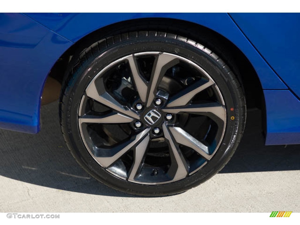 2019 Civic Sport Sedan - Agean Blue Metallic / Black photo #34