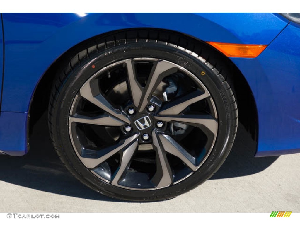 2019 Civic Sport Sedan - Agean Blue Metallic / Black photo #35
