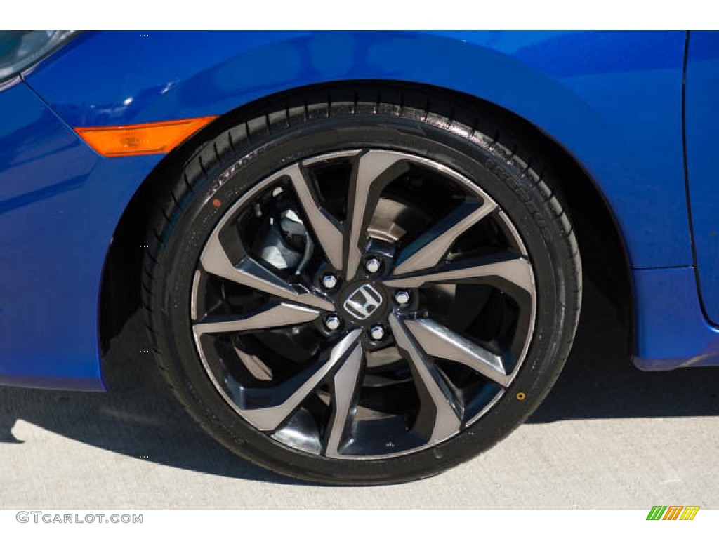 2019 Civic Sport Sedan - Agean Blue Metallic / Black photo #37