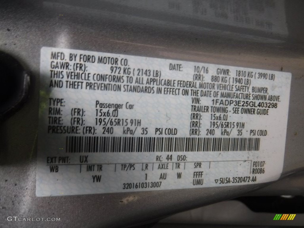 2016 Focus S Sedan - Ingot Silver / Charcoal Black photo #25