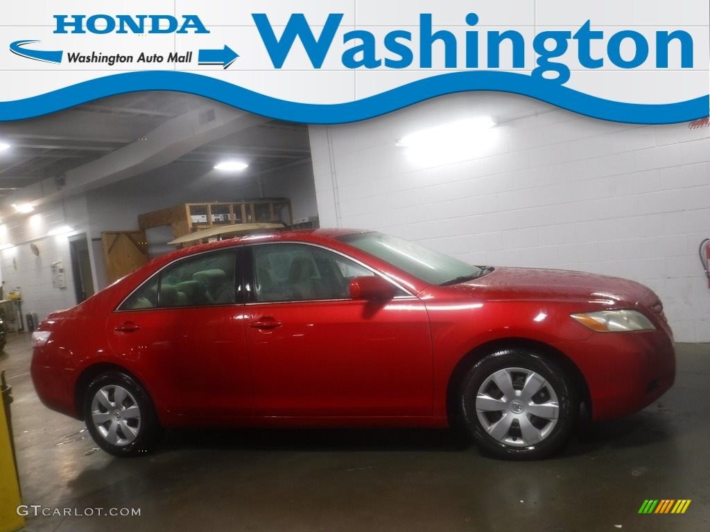 2007 Camry LE - Barcelona Red Metallic / Bisque photo #2