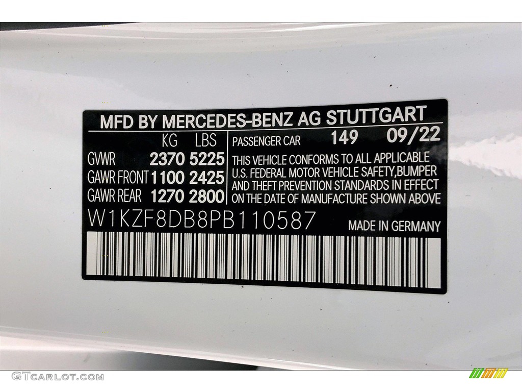 2023 Mercedes-Benz E 350 Sedan Color Code Photos