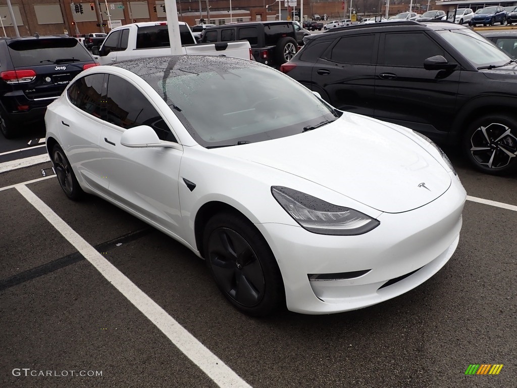 Pearl White Multi-Coat 2019 Tesla Model 3 Standard Range Exterior Photo #145185231