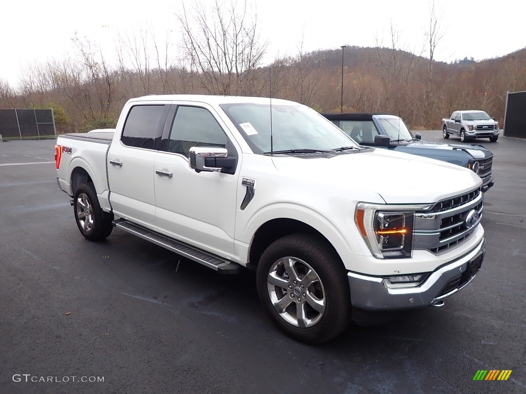 Oxford White 2022 Ford F150 Lariat SuperCrew 4x4 Exterior Photo #145186035