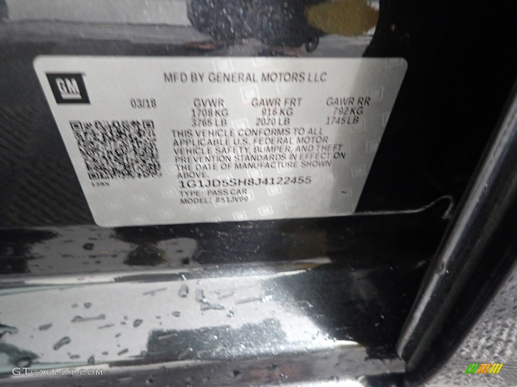 2018 Sonic LT Sedan - Nightfall Gray Metallic / Jet Black photo #30