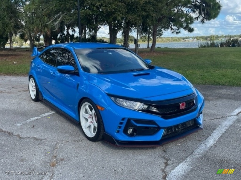 2021 Civic Type R - Boost Blue Pearl / Black/Red photo #1