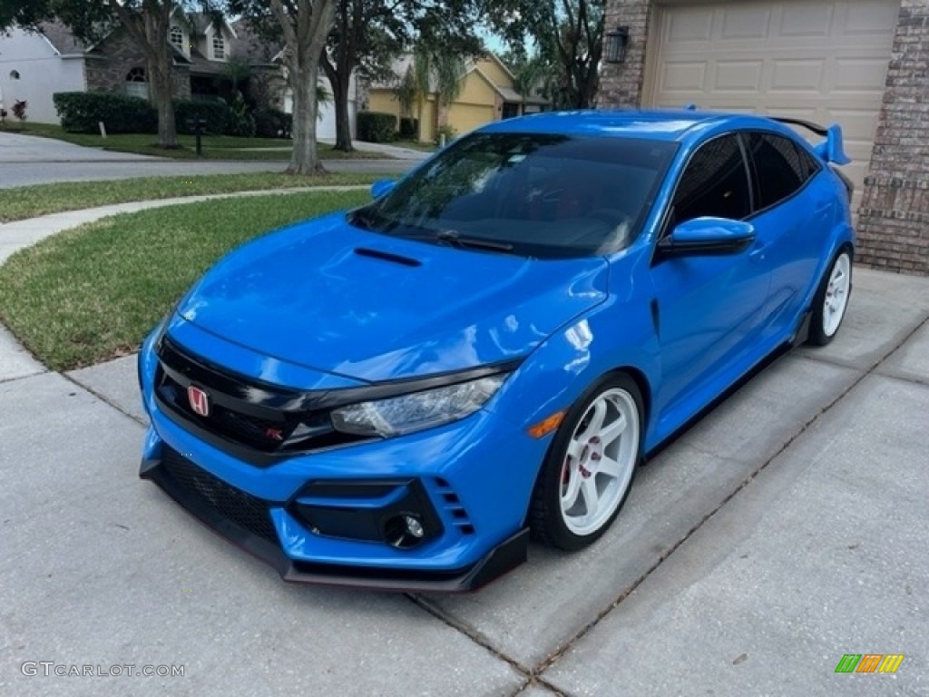 2021 Civic Type R - Boost Blue Pearl / Black/Red photo #5