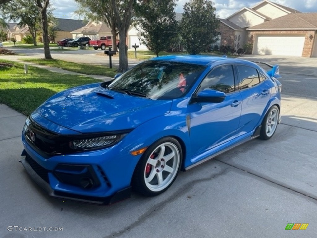 2021 Civic Type R - Boost Blue Pearl / Black/Red photo #11