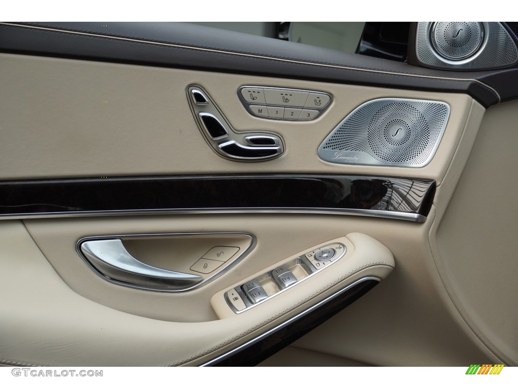 2019 Mercedes-Benz S Maybach S 650 Silk Beige/Espresso Brown Door Panel Photo #145195732