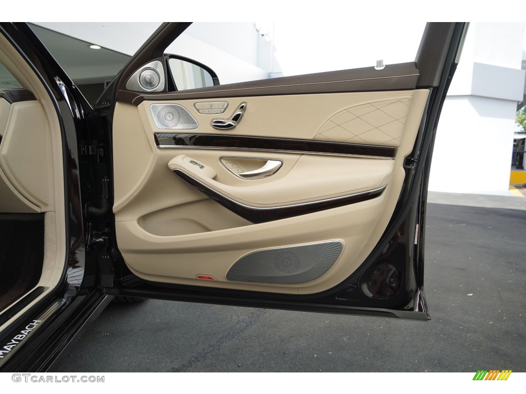 2019 Mercedes-Benz S Maybach S 650 Silk Beige/Espresso Brown Door Panel Photo #145195987