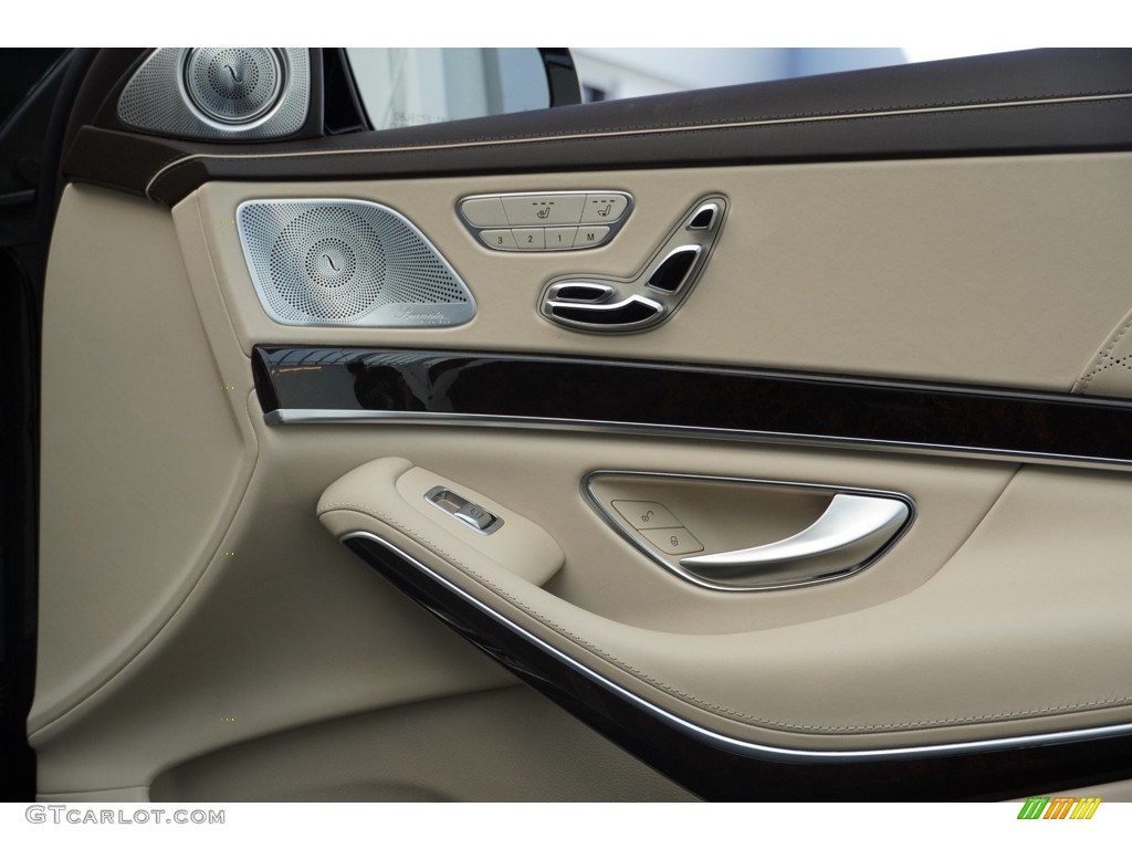 2019 Mercedes-Benz S Maybach S 650 Silk Beige/Espresso Brown Door Panel Photo #145196014