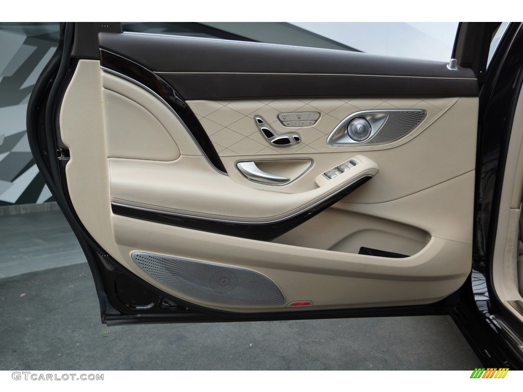 2019 Mercedes-Benz S Maybach S 650 Silk Beige/Espresso Brown Door Panel Photo #145196620
