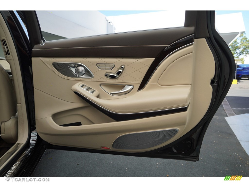 2019 Mercedes-Benz S Maybach S 650 Silk Beige/Espresso Brown Door Panel Photo #145196647