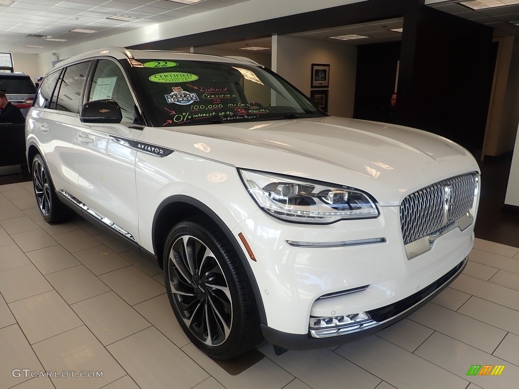Pristine White Metallic 2022 Lincoln Aviator Reserve AWD Exterior Photo #145200710