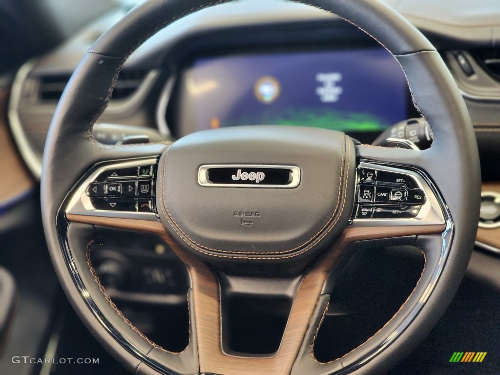 2022 Jeep Grand Cherokee Summit 4XE Hybrid Global Black Steering Wheel Photo #145201094