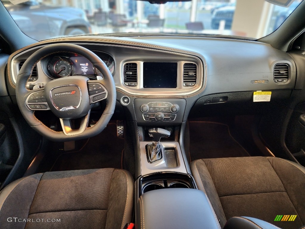 Black Interior 2022 Dodge Charger Scat Pack Widebody Hemi Orange Photo #145202237