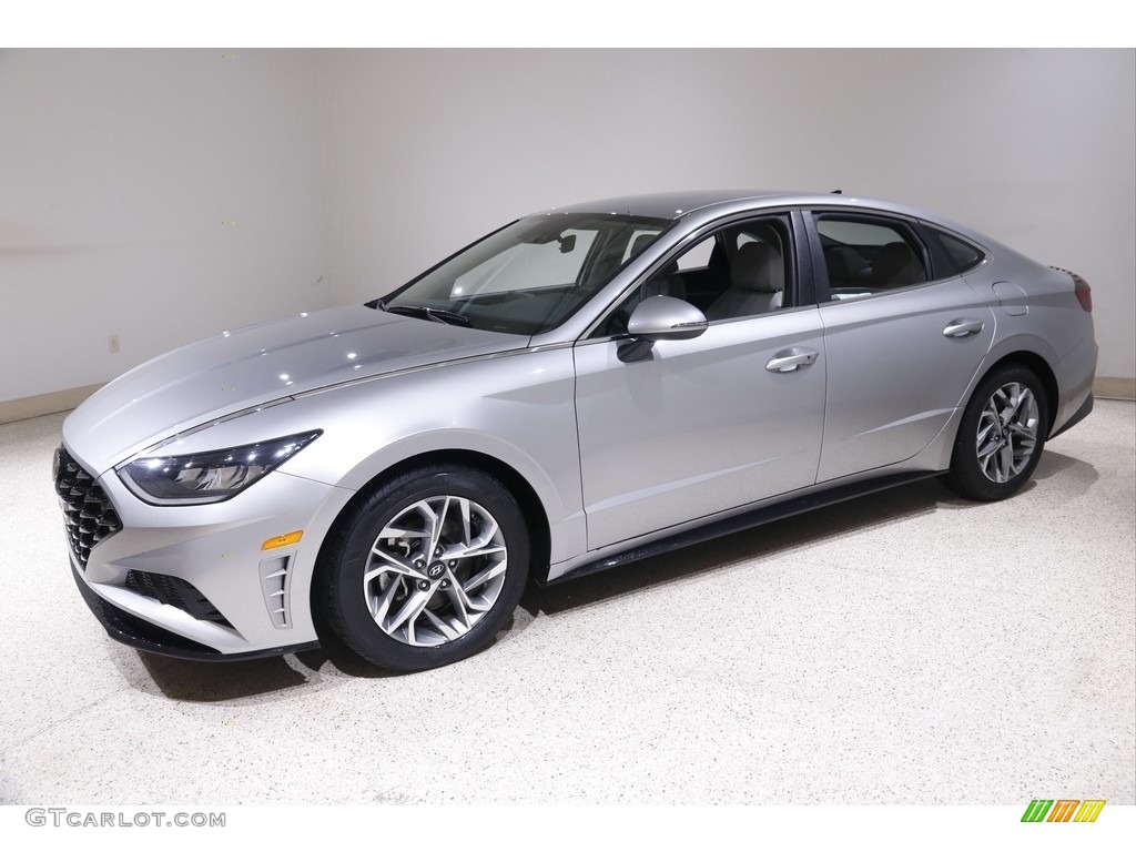 Shimmering Silver 2021 Hyundai Sonata SEL Exterior Photo #145210119