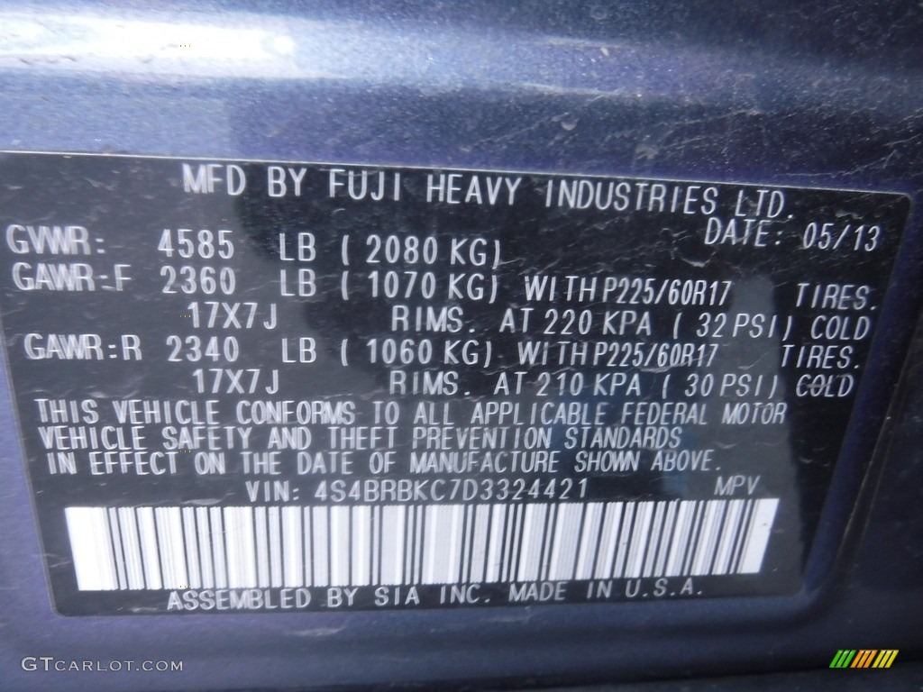 2013 Outback 2.5i Limited - Twilight Blue Metallic / Warm Ivory Leather photo #32
