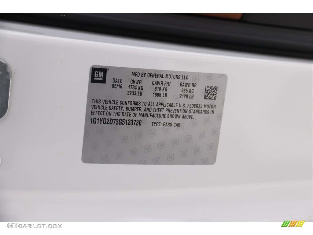 2016 Corvette Stingray Coupe - Arctic White / Kalahari photo #25