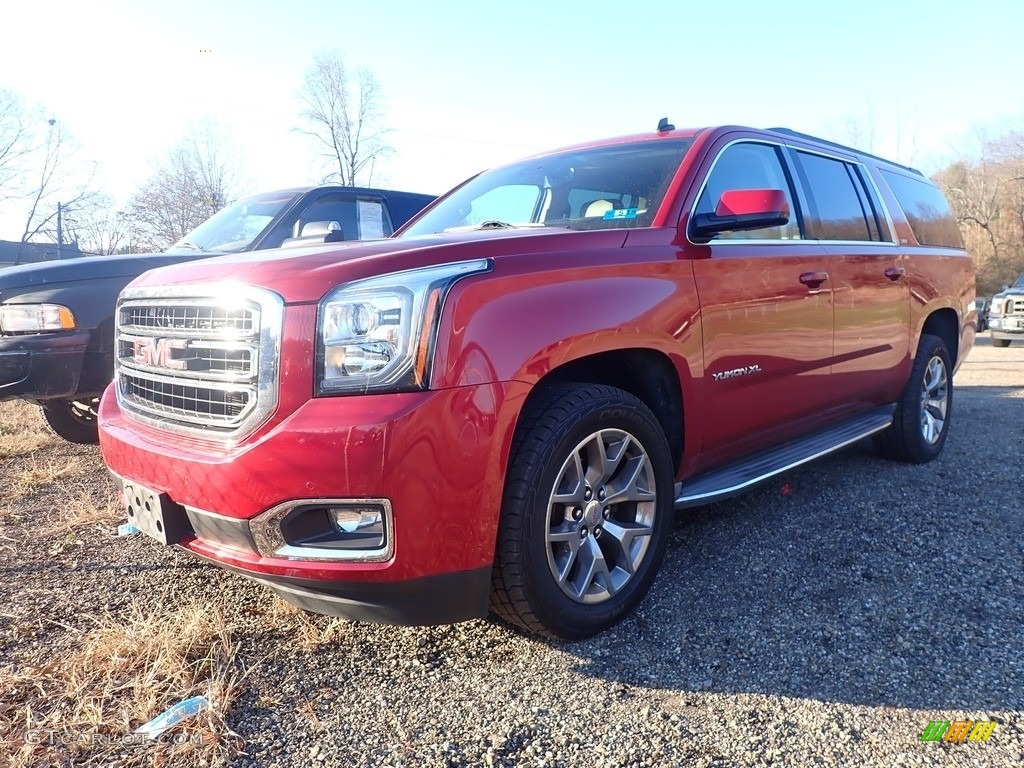 2015 Yukon XL SLT 4WD - Crystal Red Tintcoat / Cocoa/Dune photo #5