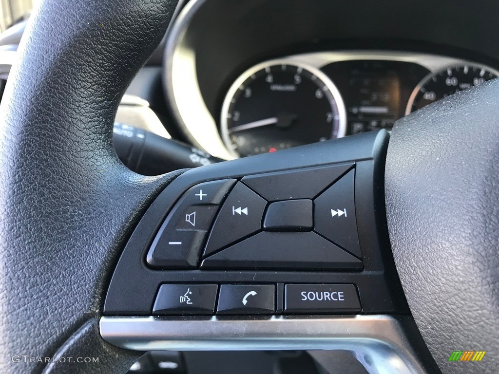 2021 Nissan Versa S Charcoal Steering Wheel Photo #145219439