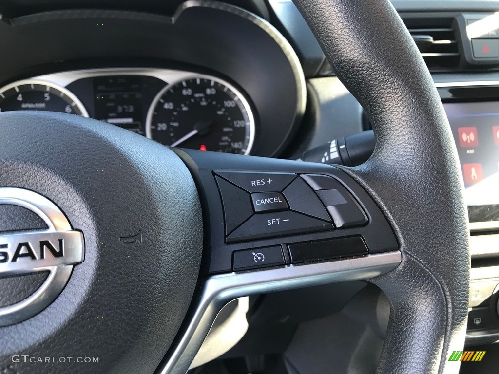 2021 Nissan Versa S Charcoal Steering Wheel Photo #145219448