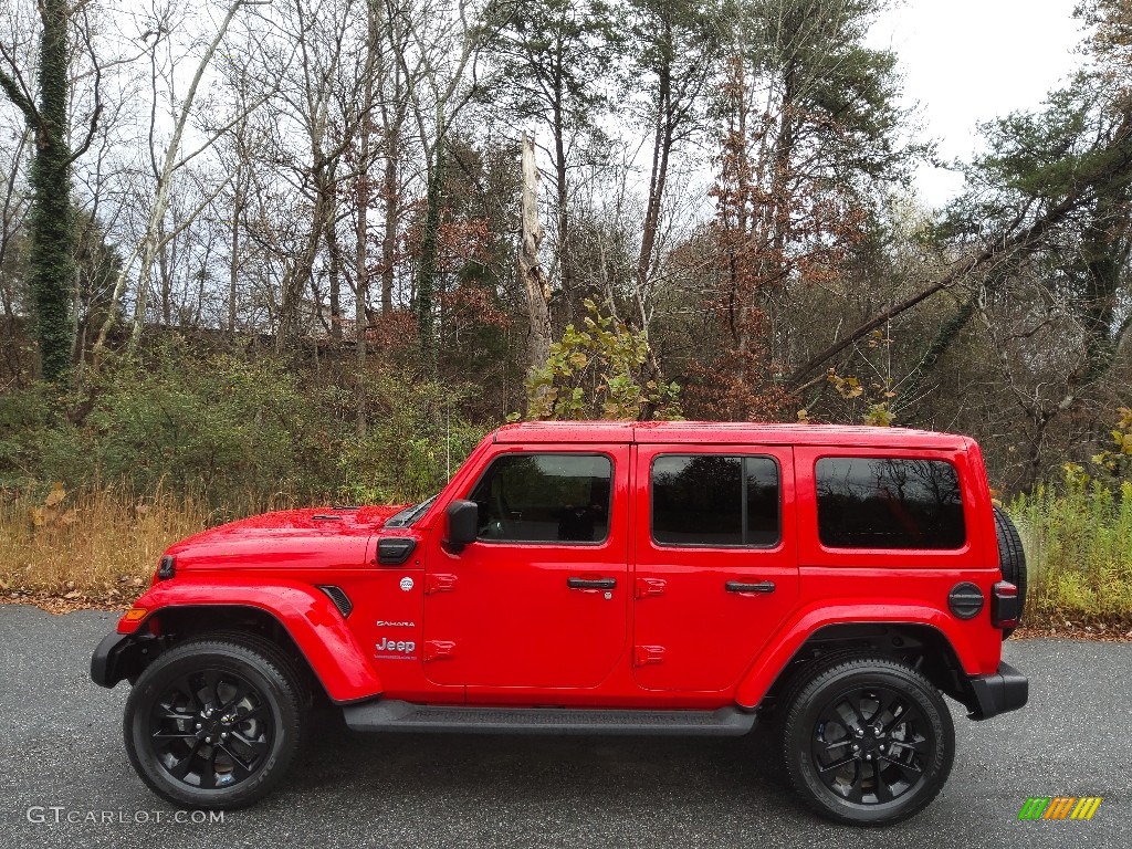 Firecracker Red 2023 Jeep Wrangler Unlimited Sahara 4XE Hybrid Exterior Photo #145222440