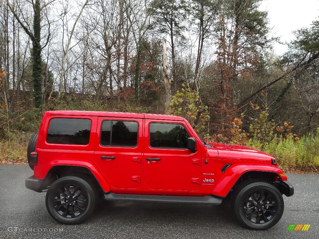 Firecracker Red 2023 Jeep Wrangler Unlimited Sahara 4XE Hybrid Exterior Photo #145222550