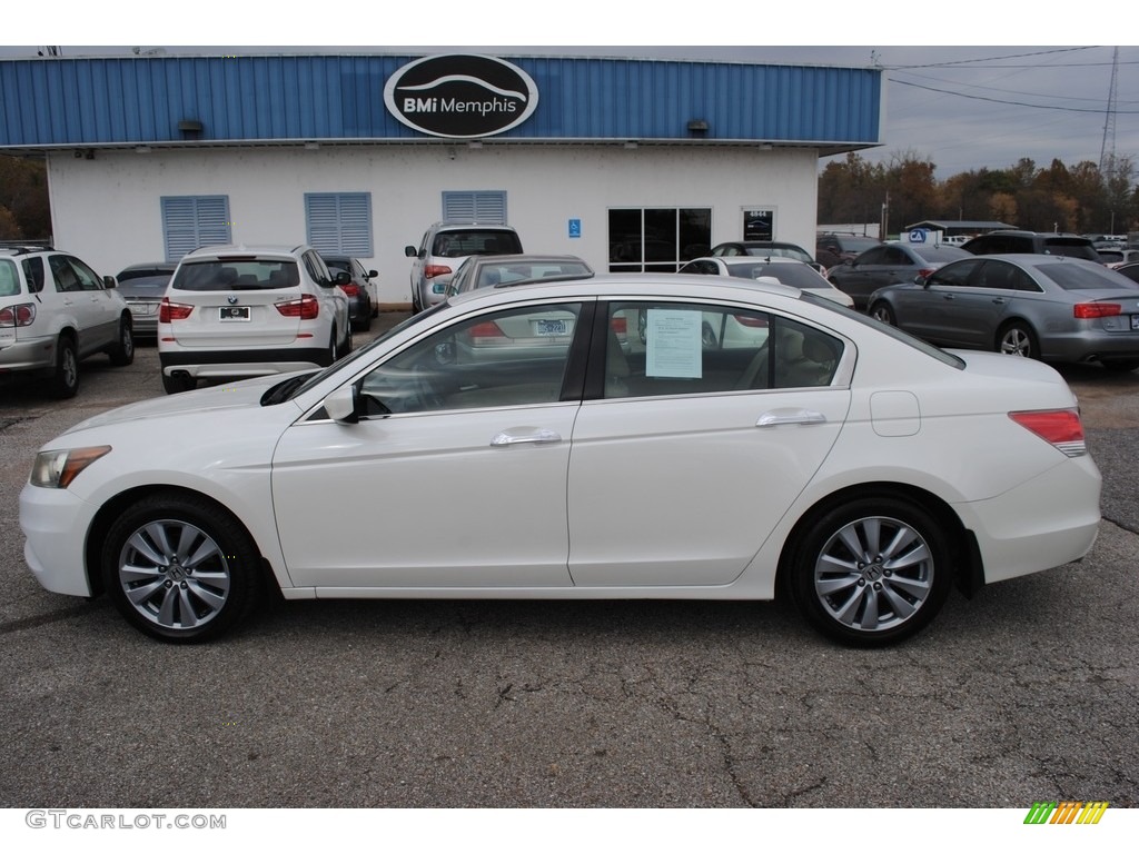 2011 Accord EX-L V6 Sedan - White Diamond Pearl / Ivory photo #2