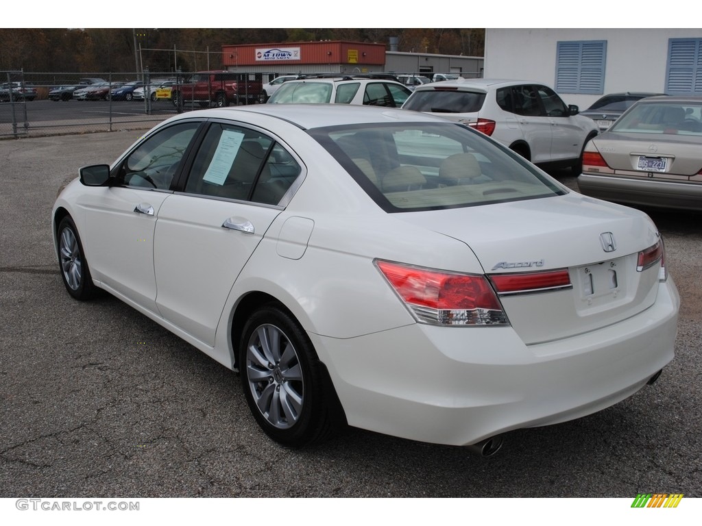 2011 Accord EX-L V6 Sedan - White Diamond Pearl / Ivory photo #3
