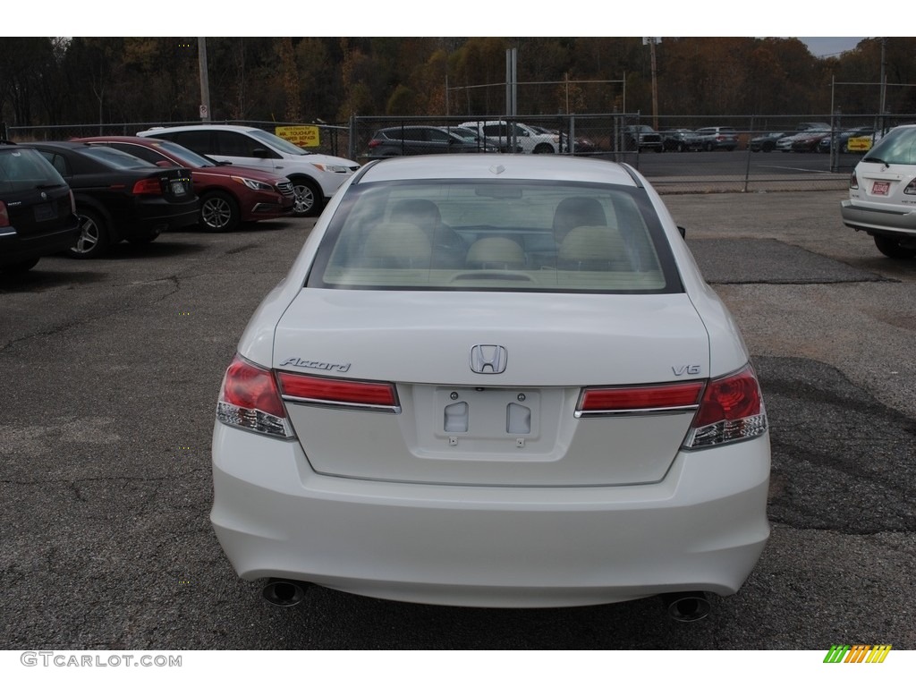 2011 Accord EX-L V6 Sedan - White Diamond Pearl / Ivory photo #4