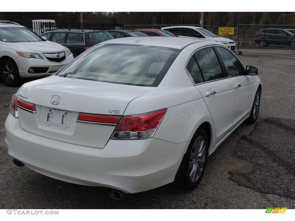 2011 Accord EX-L V6 Sedan - White Diamond Pearl / Ivory photo #5
