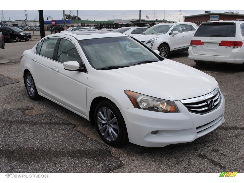 2011 Accord EX-L V6 Sedan - White Diamond Pearl / Ivory photo #7