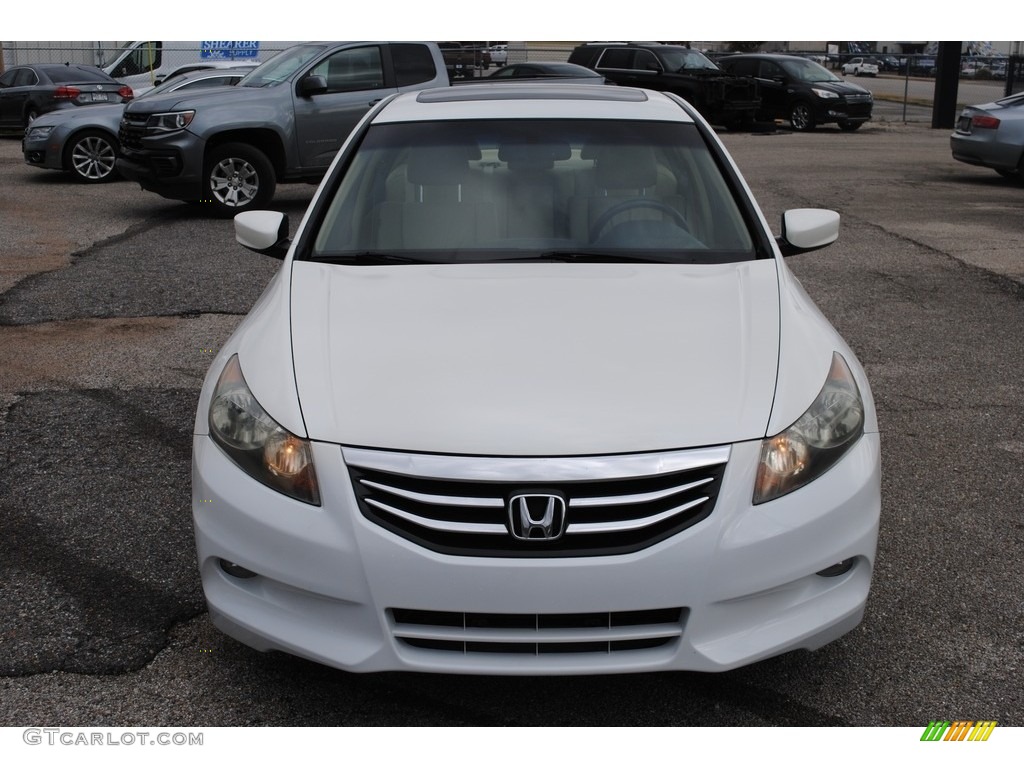 2011 Accord EX-L V6 Sedan - White Diamond Pearl / Ivory photo #8