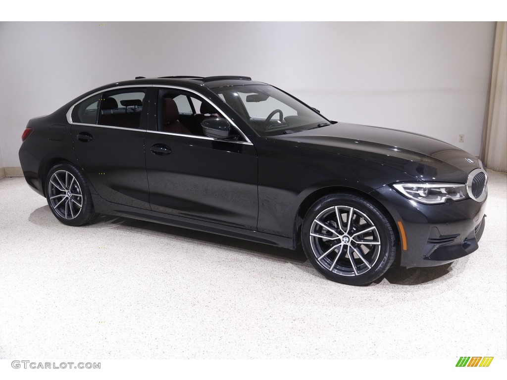 2022 3 Series 330i xDrive Sedan - Black Sapphire Metallic / Tacora Red photo #1